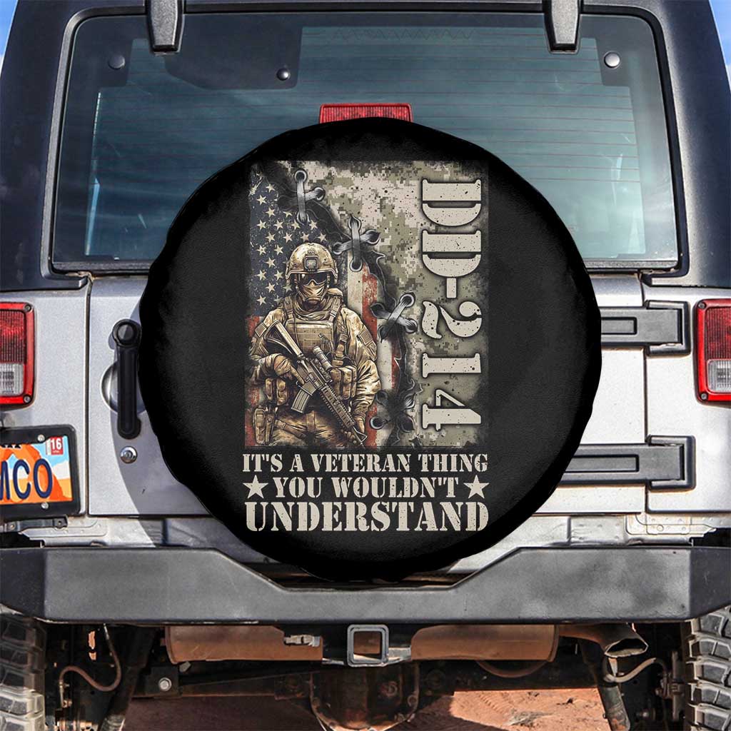 Army Forces Retirement DD-214 Spare Tire Cover It's A Veteran Thing You Wouldn't Understand TS09 No hole Black Print Your Wear