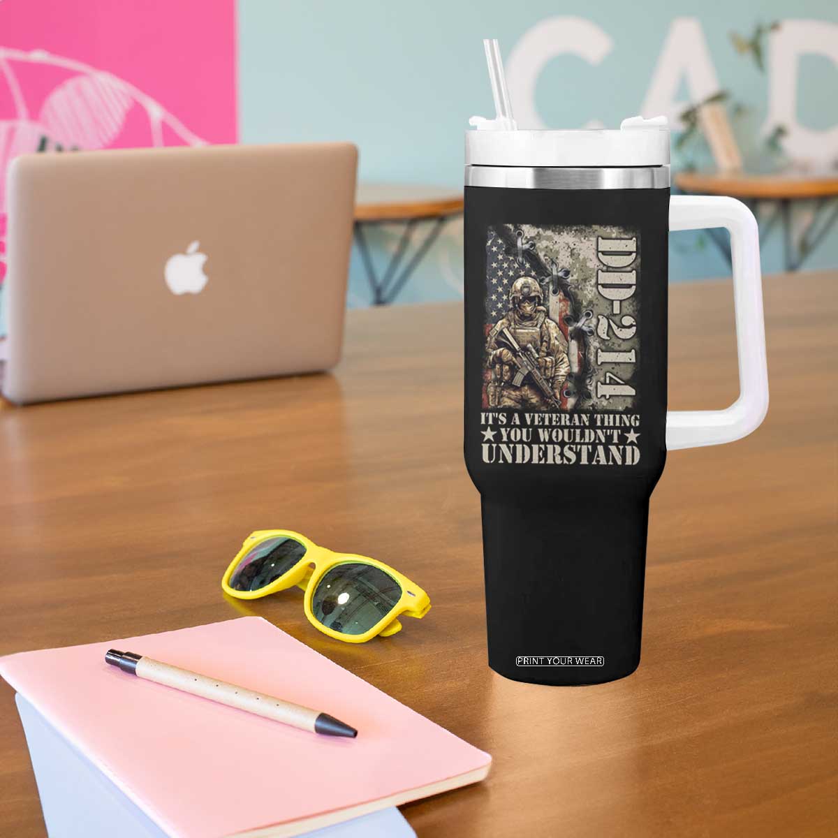 Army Forces Retirement DD-214 Tumbler With Handle It's A Veteran Thing You Wouldn't Understand TS09 Print Your Wear