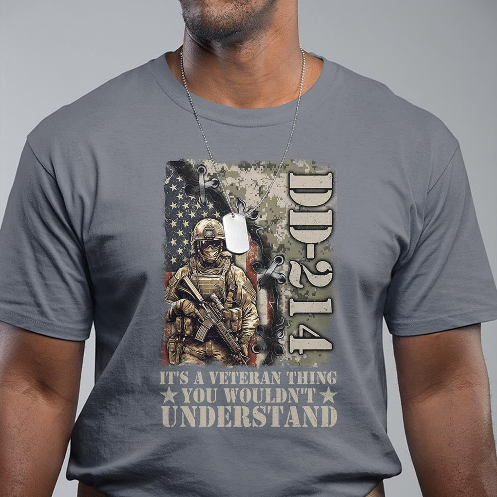 Army Forces Retirement DD-214 T Shirt It's A Veteran Thing You Wouldn't Understand TS09 Charcoal Print Your Wear