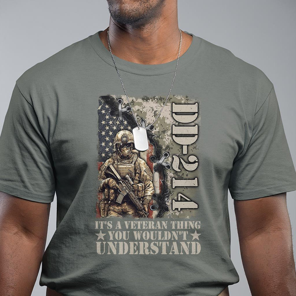 Army Forces Retirement DD-214 T Shirt It's A Veteran Thing You Wouldn't Understand TS09 Military Green Print Your Wear