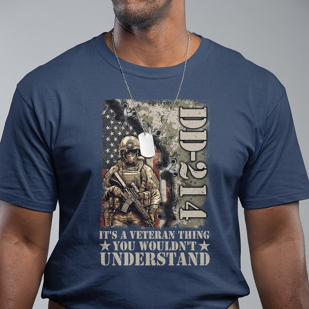 Army Forces Retirement DD-214 T Shirt It's A Veteran Thing You Wouldn't Understand TS09 Navy Print Your Wear