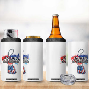 Female Veteran 4 in 1 Can Cooler Tumbler I'm The Veteran and The Veteran's Wife TS09 Print Your Wear