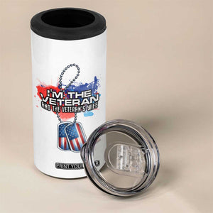 Female Veteran 4 in 1 Can Cooler Tumbler I'm The Veteran and The Veteran's Wife TS09 Print Your Wear