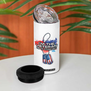 Female Veteran 4 in 1 Can Cooler Tumbler I'm The Veteran and The Veteran's Wife TS09 Print Your Wear