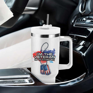 Female Veteran Tumbler With Handle I'm The Veteran and The Veteran's Wife TS09 Print Your Wear