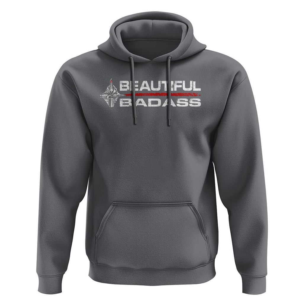 Beautiful Badass Strong Women Female Military Hoodie TS09 Charcoal Print Your Wear