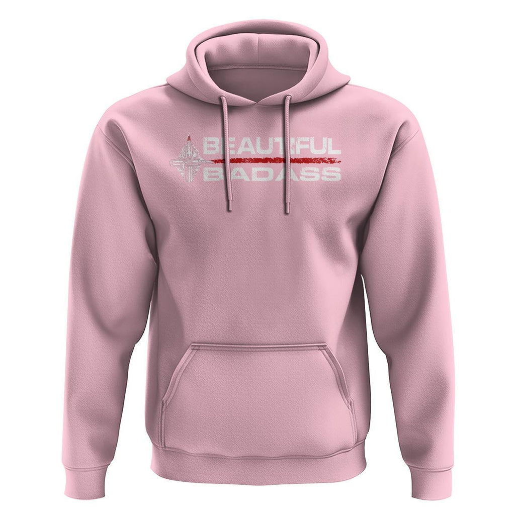 Beautiful Badass Strong Women Female Military Hoodie TS09 Light Pink Print Your Wear