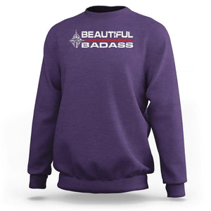 Beautiful Badass Strong Women Female Military Sweatshirt TS09 Purple Print Your Wear