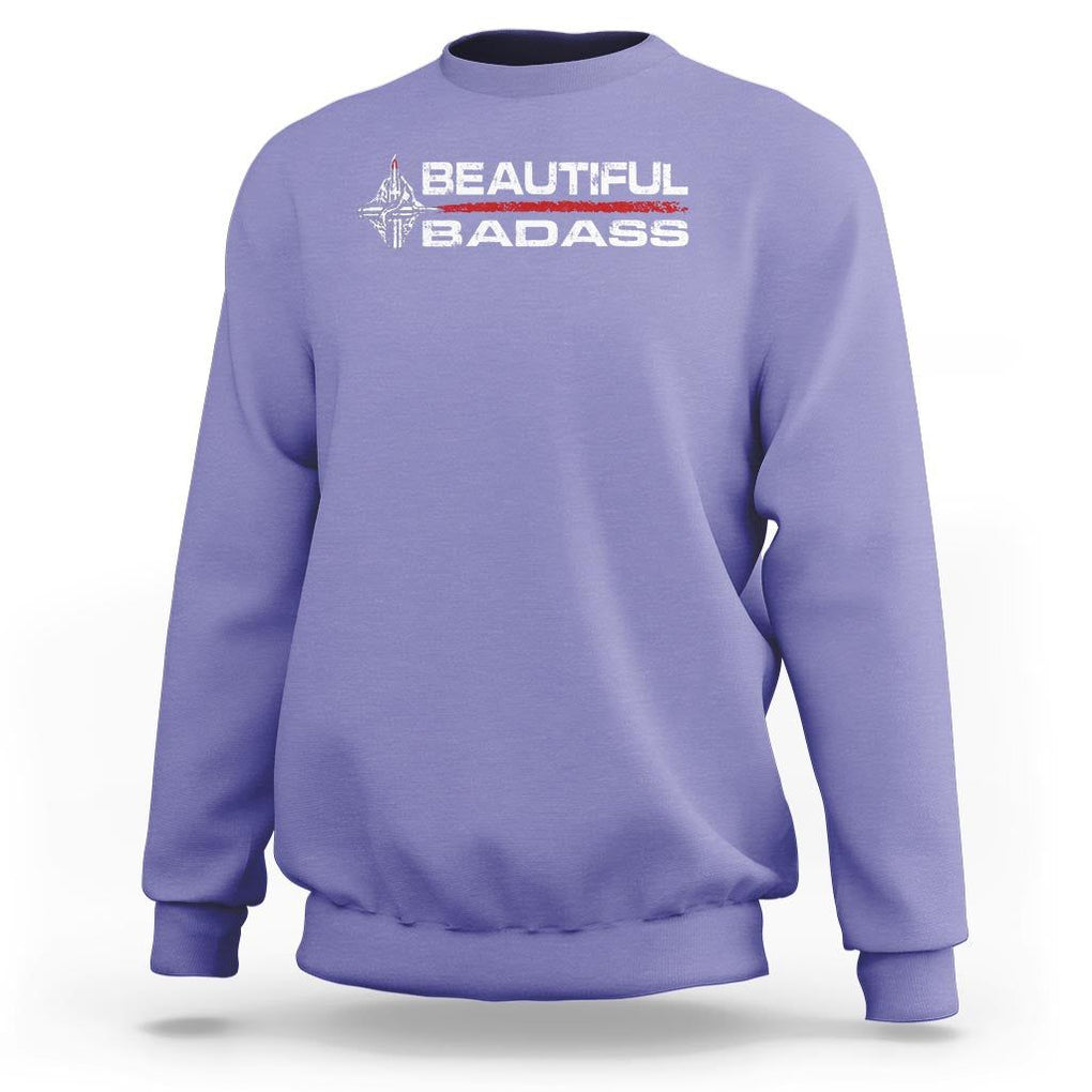 Beautiful Badass Strong Women Female Military Sweatshirt TS09 Violet Print Your Wear