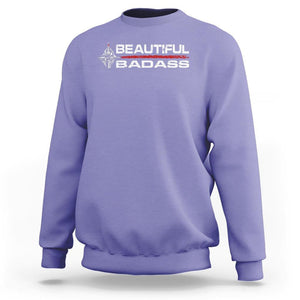 Beautiful Badass Strong Women Female Military Sweatshirt TS09 Violet Print Your Wear
