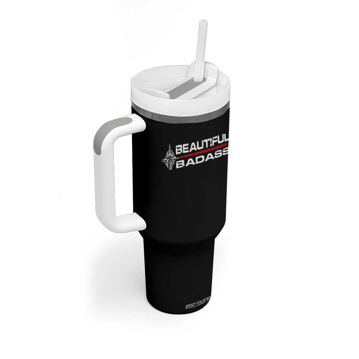 Beautiful Badass Strong Women Female Military Tumbler With Handle TS09 Print Your Wear