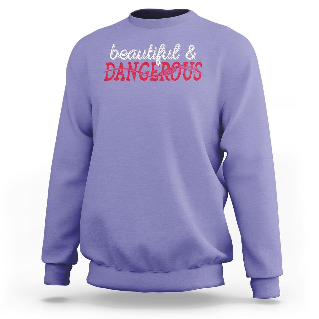 Beautiful Dangerous Strong Women Female Military Sweatshirt TS09 Violet Print Your Wear