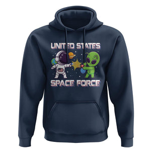 Funny US Space Force Hoodie Army Astronaut vs Alien TS09 Navy Print Your Wear