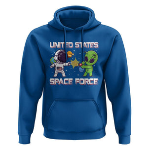 Funny US Space Force Hoodie Army Astronaut vs Alien TS09 Royal Blue Print Your Wear