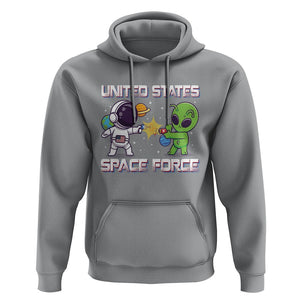 Funny US Space Force Hoodie Army Astronaut vs Alien TS09 Sport Gray Print Your Wear