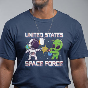 Funny US Space Force T Shirt Army Astronaut vs Alien TS09 Navy Print Your Wear