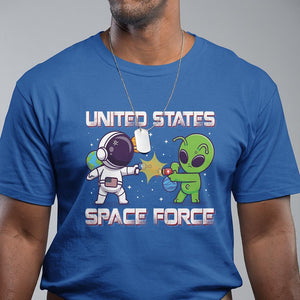 Funny US Space Force T Shirt Army Astronaut vs Alien TS09 Royal Blue Print Your Wear