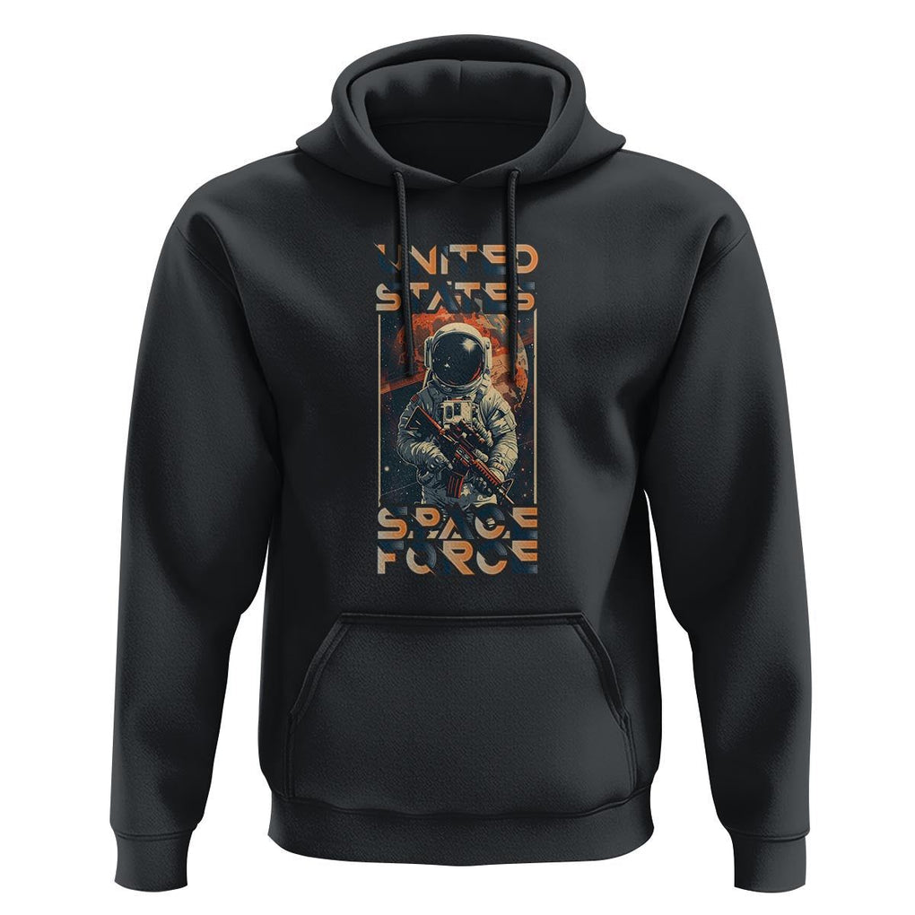 Funny US Space Force Army Astronaut Hoodie TS09 Black Print Your Wear