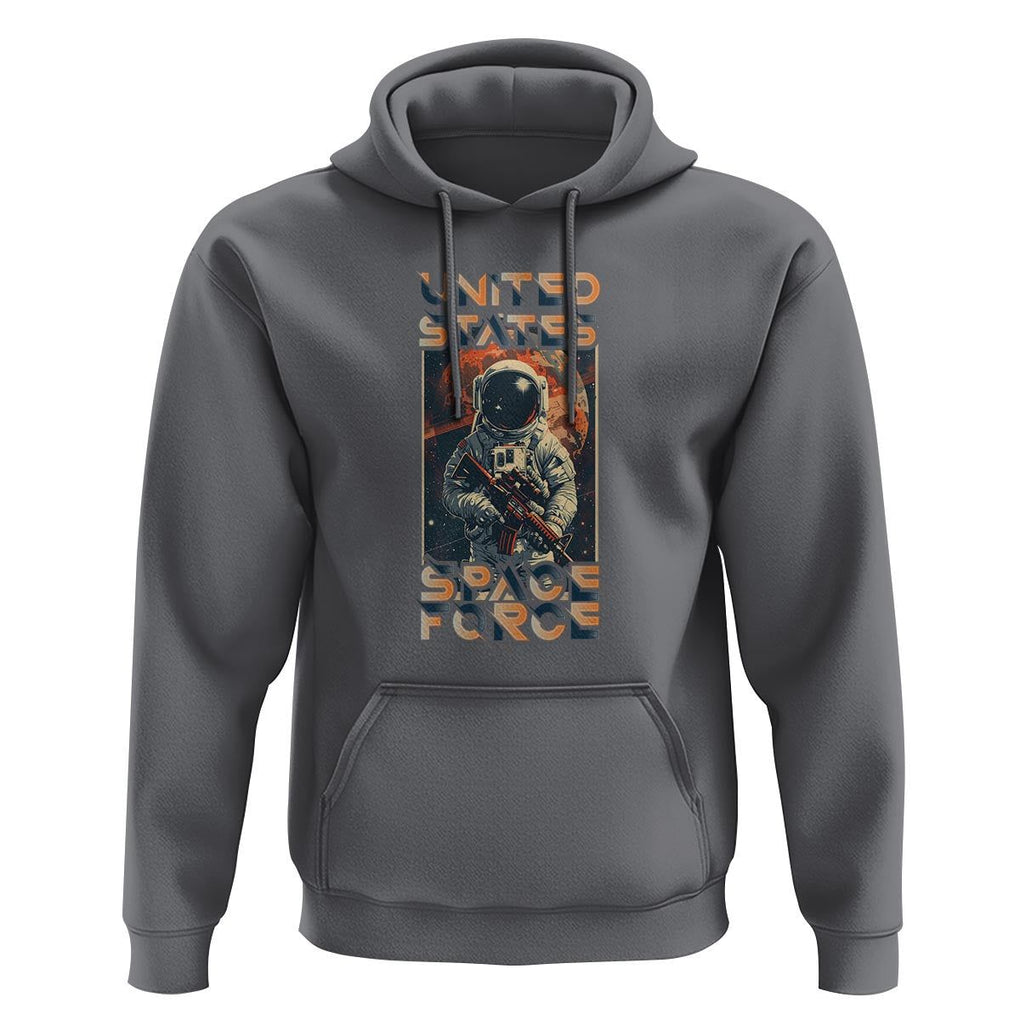 Funny US Space Force Army Astronaut Hoodie TS09 Charcoal Print Your Wear