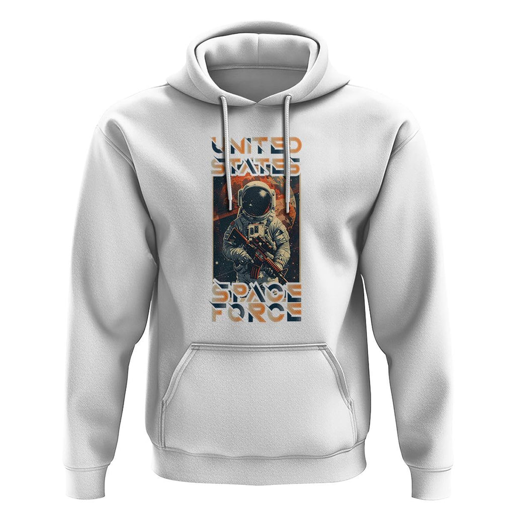 Funny US Space Force Army Astronaut Hoodie TS09 White Print Your Wear