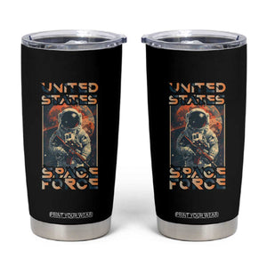 Funny US Space Force Army Astronaut Tumbler Cup TS09 Black Print Your Wear