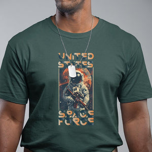 Funny US Space Force Army Astronaut T Shirt TS09 Dark Forest Green Print Your Wear