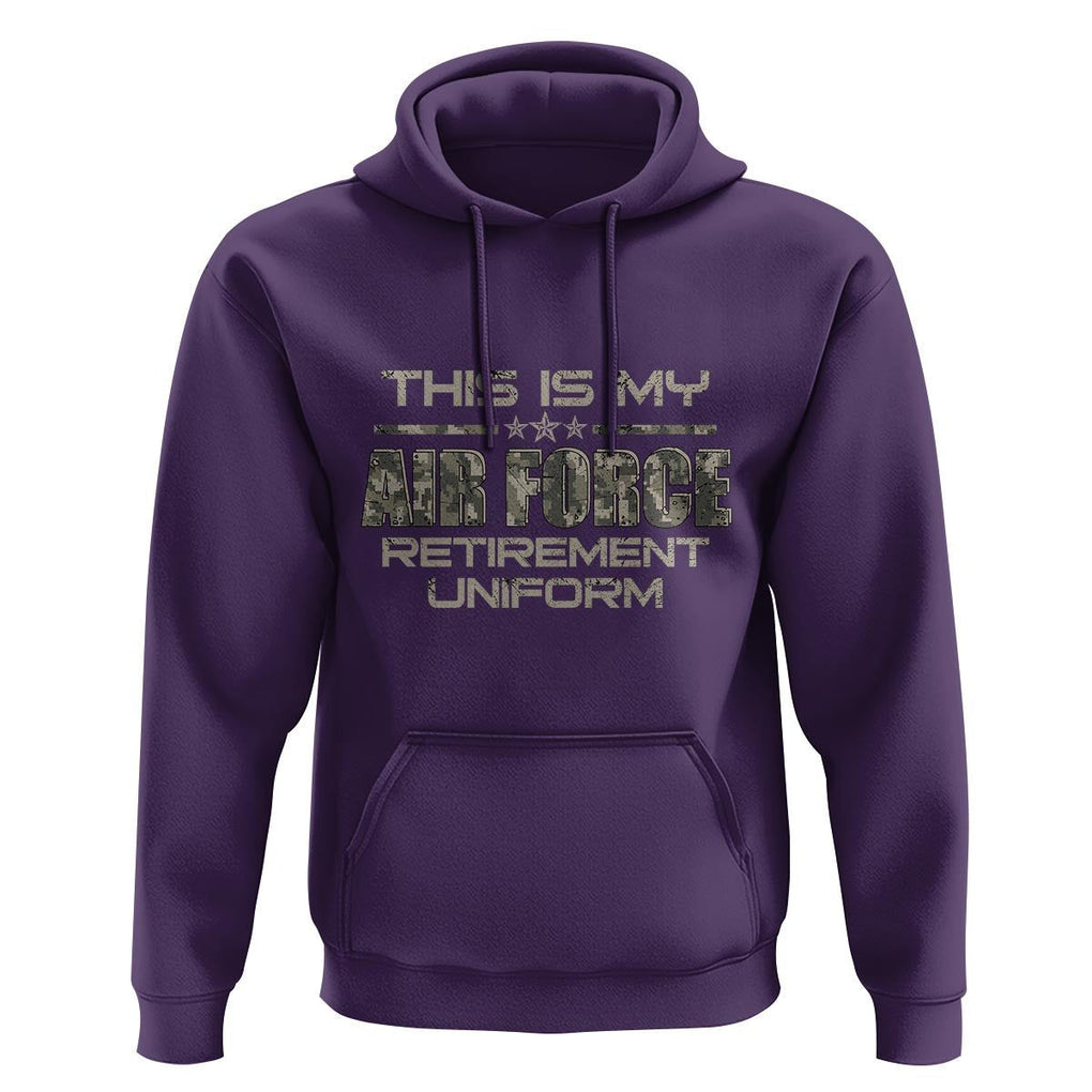 This Is My Air Force Retirement Uniform Hoodie Retired Military Veteran TS09 Purple Print Your Wear