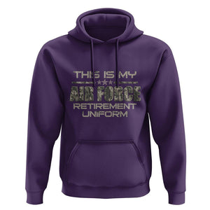 This Is My Air Force Retirement Uniform Hoodie Retired Military Veteran TS09 Purple Print Your Wear