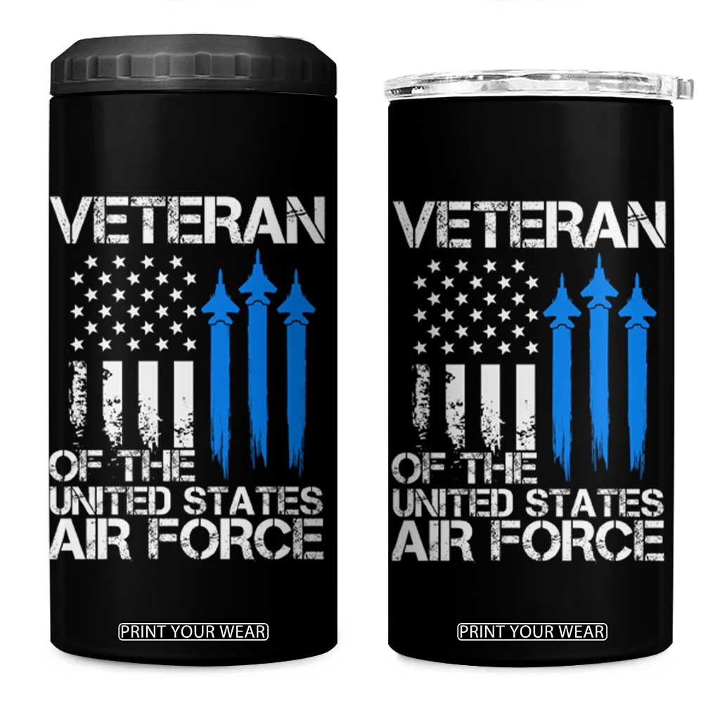 Veteran Of The United States Air Force 4 in 1 Can Cooler Tumbler TS09 One Size: 16 oz Black Print Your Wear