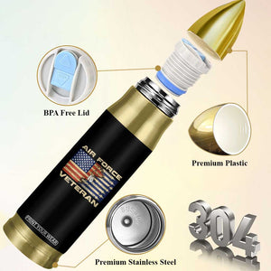 Air Force Veteran Bullet Tumbler American Flag Dog Tag TS09 Print Your Wear