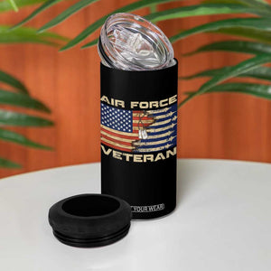 Air Force Veteran 4 in 1 Can Cooler Tumbler American Flag Dog Tag TS09 Print Your Wear