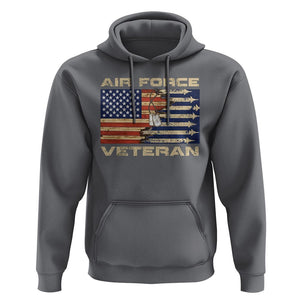 Air Force Veteran Hoodie American Flag Dog Tag TS09 Charcoal Print Your Wear