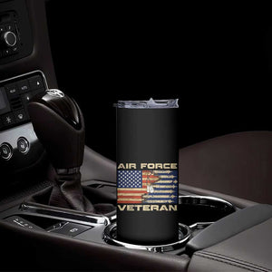 Air Force Veteran Skinny Tumbler American Flag Dog Tag TS09 Print Your Wear