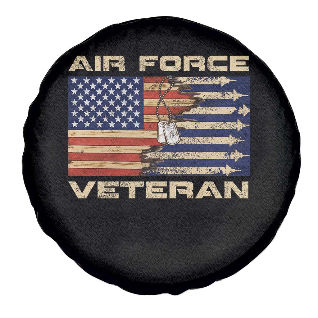Air Force Veteran Spare Tire Cover American Flag Dog Tag TS09 Print Your Wear