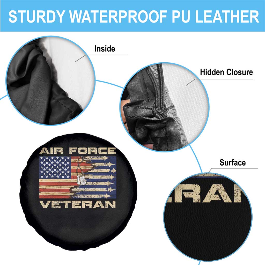 Air Force Veteran Spare Tire Cover American Flag Dog Tag TS09 Print Your Wear