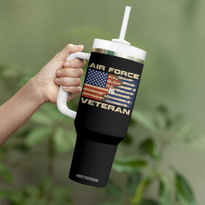 Air Force Veteran Tumbler With Handle American Flag Dog Tag TS09 Print Your Wear
