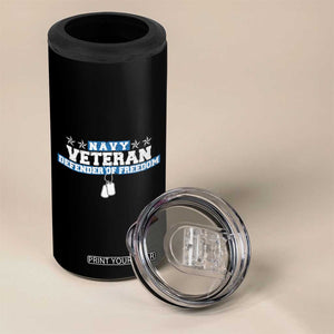 Navy Veteran 4 in 1 Can Cooler Tumbler Defender Of Freedom TS09 Print Your Wear
