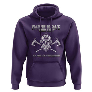 Funny Firefighter Hoodie I'm Here To Save Your Kitty Professional Fireman TS09 Purple Print Your Wear