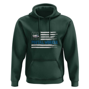 USA Flag Mailman Mail Lady Postal Worker Hoodie TS09 Dark Forest Green Print Your Wear