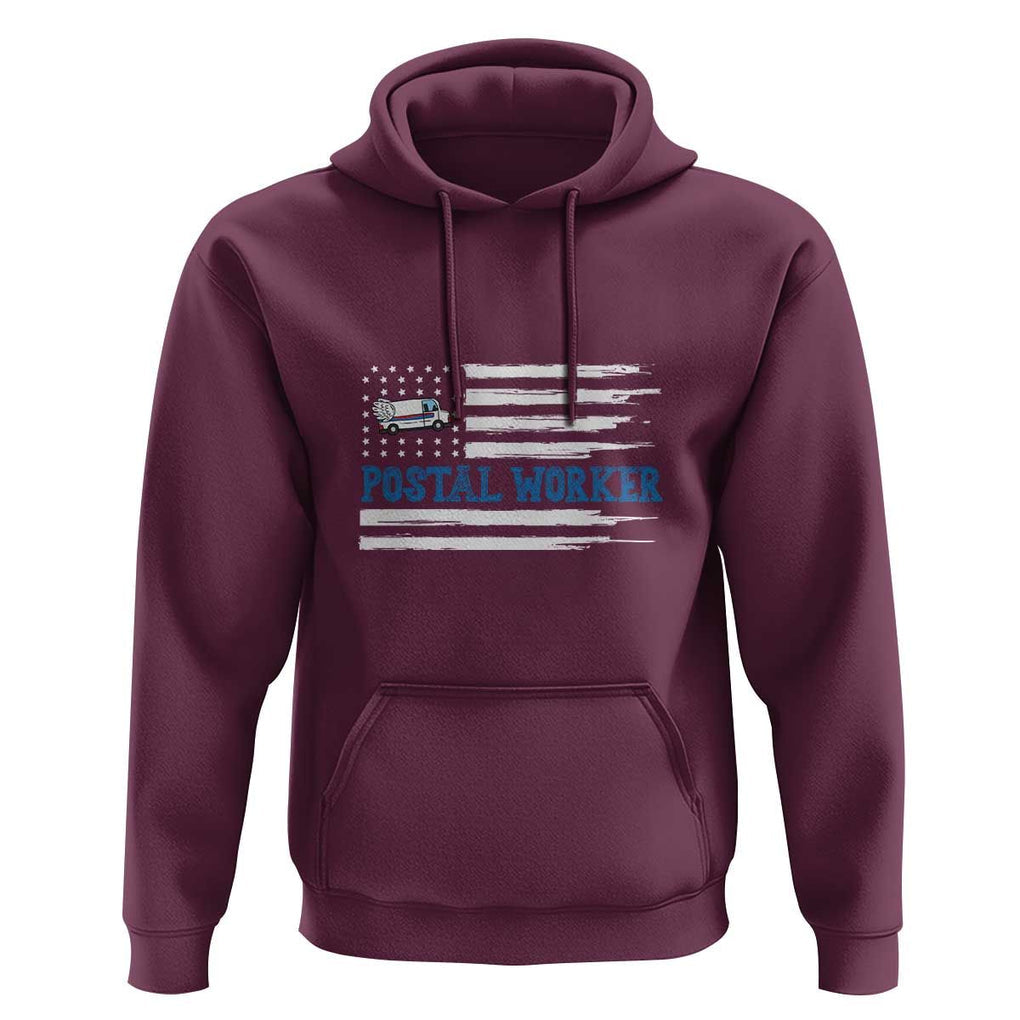 USA Flag Mailman Mail Lady Postal Worker Hoodie TS09 Maroon Print Your Wear