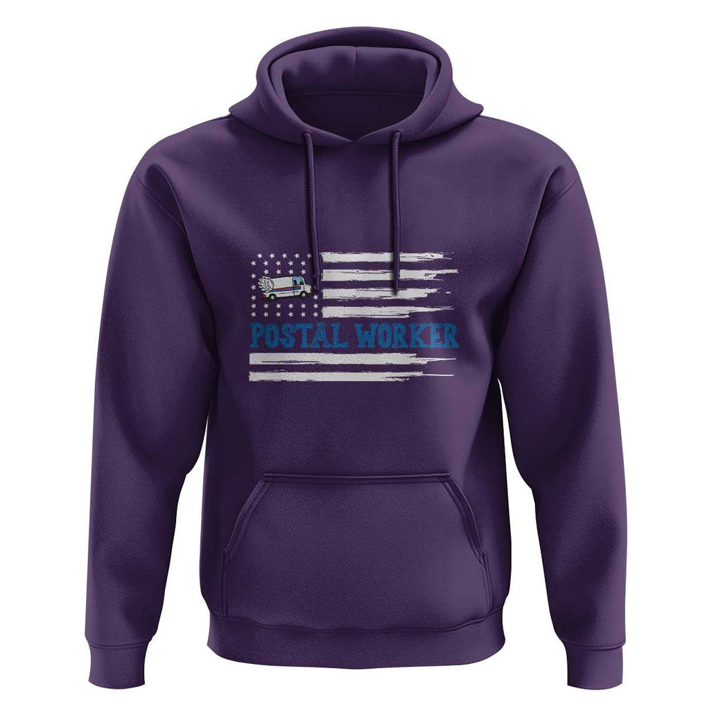 USA Flag Mailman Mail Lady Postal Worker Hoodie TS09 Purple Print Your Wear