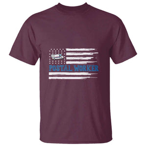 USA Flag Mailman Mail Lady Postal Worker T Shirt TS09 Maroon Print Your Wear