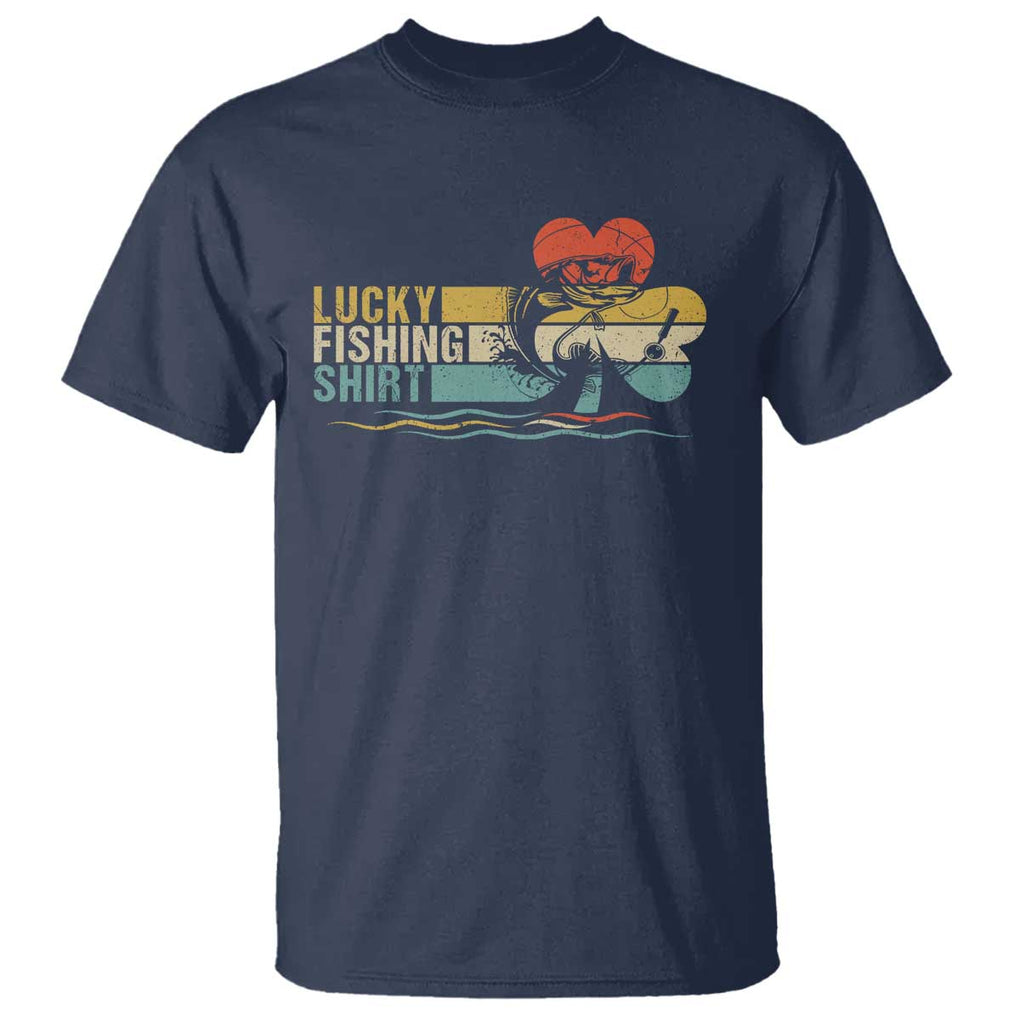 Funny Lucky Fishing T Shirt Do Not Wash Retro Fisherman TS09 Navy Print Your Wear