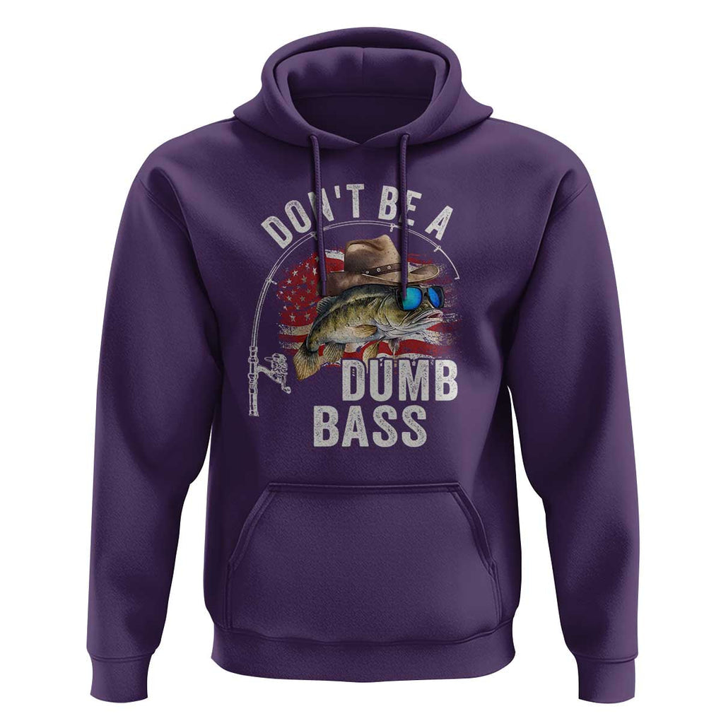 Funny Fishing Hoodie Don't Be A Dumb Bass America Flag TS09 Purple Print Your Wear