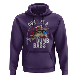 Funny Fishing Hoodie Don't Be A Dumb Bass America Flag TS09 Purple Print Your Wear