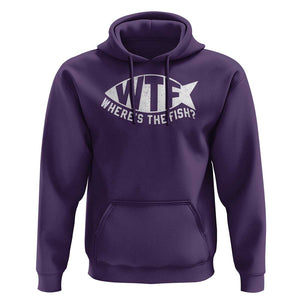 Funny Fishing Hoodie WTF Where's The Fish TS09 Purple Print Your Wear