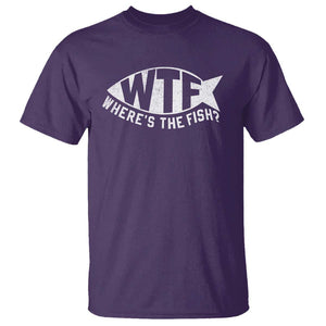 Funny Fishing T Shirt WTF Where's The Fish TS09 Purple Print Your Wear