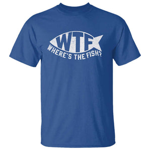 Funny Fishing T Shirt WTF Where's The Fish TS09 Royal Blue Print Your Wear