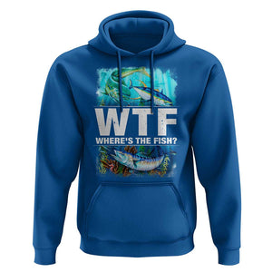 WTF Where's The Fish Fisherman Hoodie TS09 Royal Blue Print Your Wear