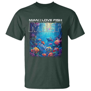 Funny Fishing T Shirt MILF Man I Love Fish TS09 Dark Forest Green Print Your Wear